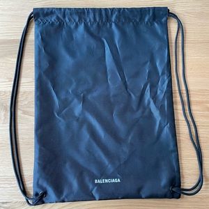 Authentic Balenciaga black draw string backpack.